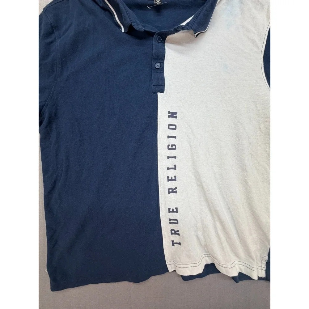 True Religon Blue White Polo Shirt Size 2XL